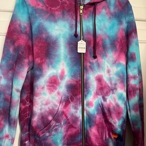 Aviator Nation Pink and Blue Tie-Dye hoodie